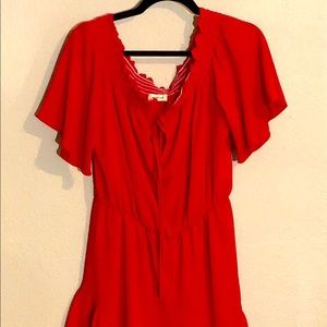 Red short sleeve wromper